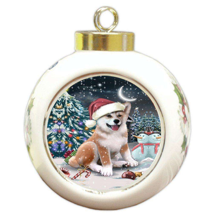 Have a Holly Jolly Shiba Inu Dog Christmas Round Ball Ornament POR885