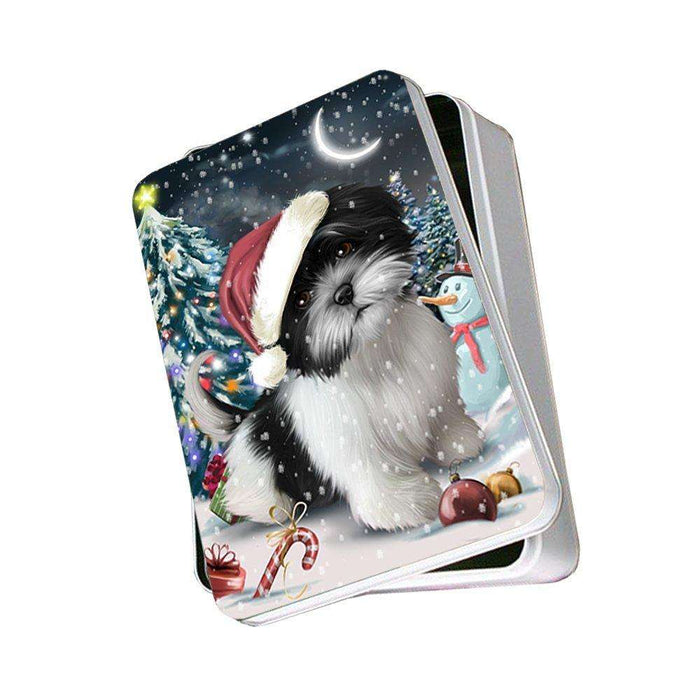Have a Holly Jolly Shih Tzu Dog Christmas Photo Storage Tin PTIN0273