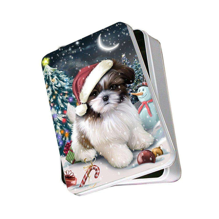 Have a Holly Jolly Shih Tzu Dog Christmas Photo Storage Tin PTIN0274
