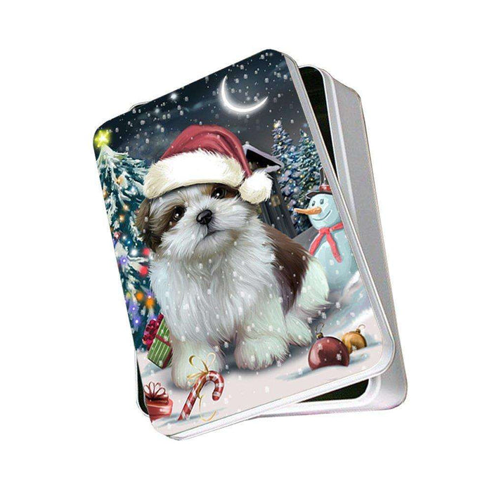 Have a Holly Jolly Shih Tzu Dog Christmas Photo Storage Tin PTIN0275
