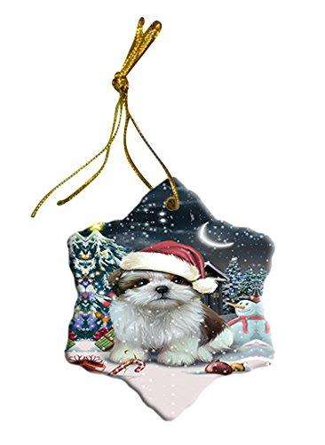 Have a Holly Jolly Shih Tzu Dog Christmas Star Ornament POR2575