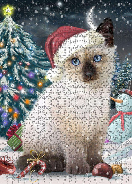 Have a Holly Jolly Siamese Cat Christmas Puzzle with Photo Tin PUZL59103