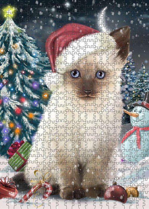 Have a Holly Jolly Siamese Cat Christmas Puzzle with Photo Tin PUZL59106