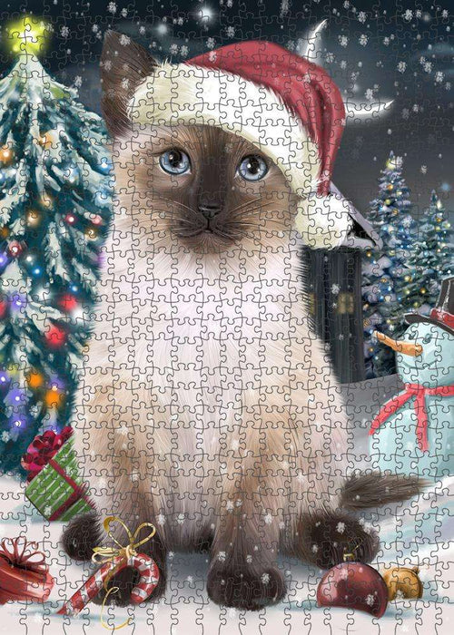 Have a Holly Jolly Siamese Cat Christmas Puzzle with Photo Tin PUZL59109