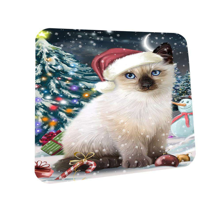 Have a Holly Jolly Siamese Cat Christmas  Coasters Set of 4 CST51631