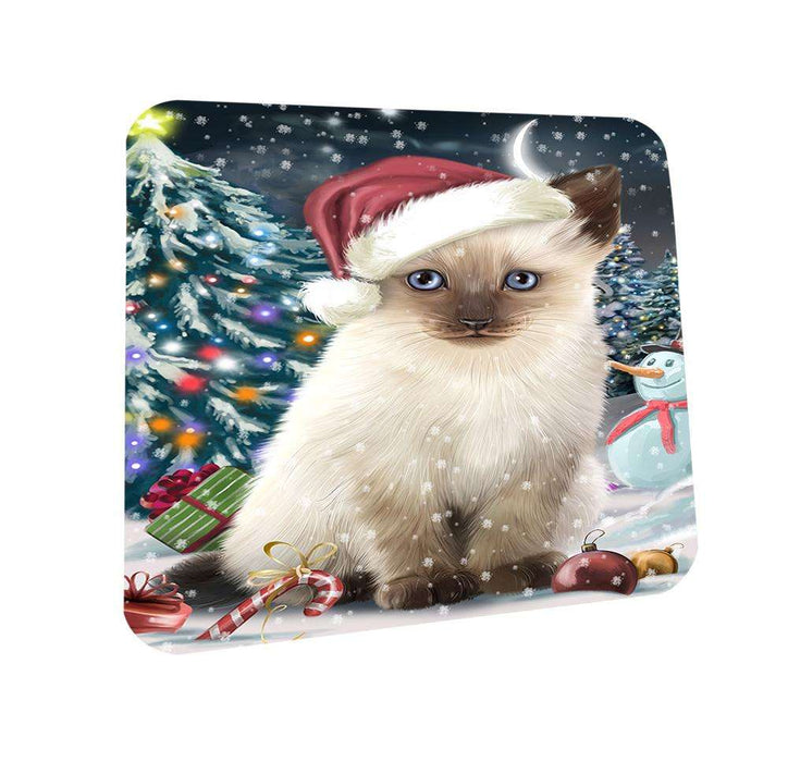 Have a Holly Jolly Siamese Cat Christmas  Coasters Set of 4 CST51632