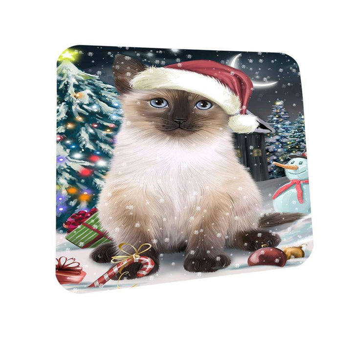 Have a Holly Jolly Siamese Cat Christmas  Coasters Set of 4 CST51633