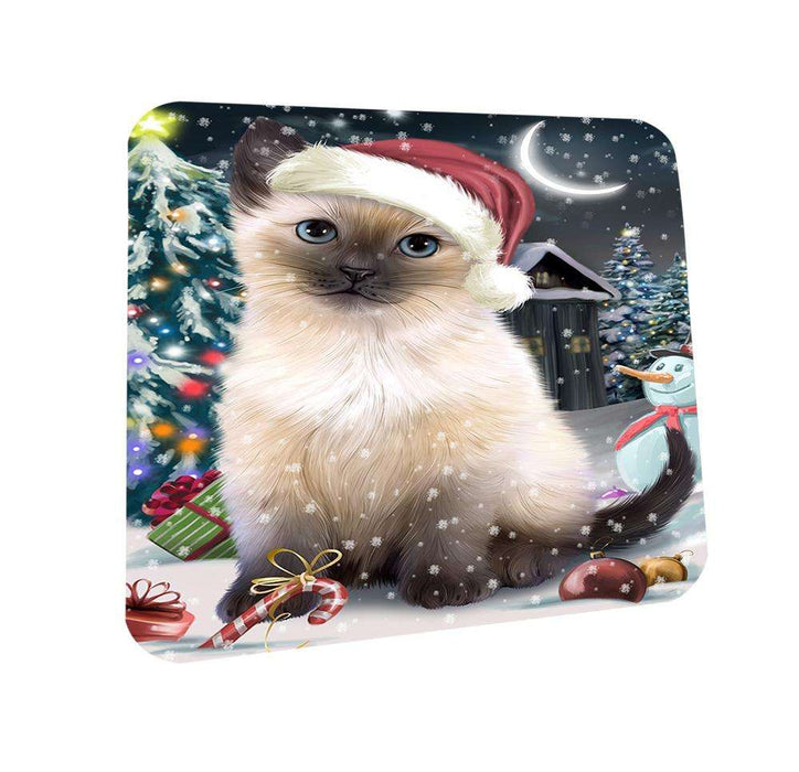Have a Holly Jolly Siamese Cat Christmas  Coasters Set of 4 CST51634