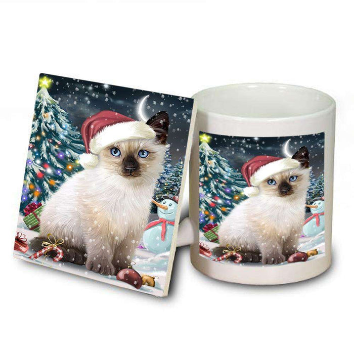 Have a Holly Jolly Siamese Cat Christmas  Mug and Coaster Set MUC51664