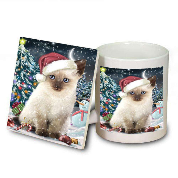 Have a Holly Jolly Siamese Cat Christmas  Mug and Coaster Set MUC51665