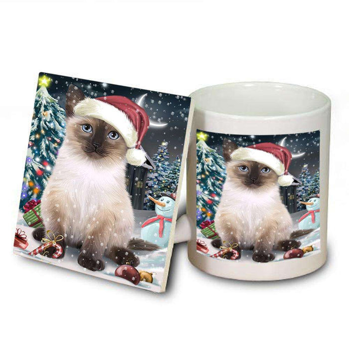 Have a Holly Jolly Siamese Cat Christmas  Mug and Coaster Set MUC51666