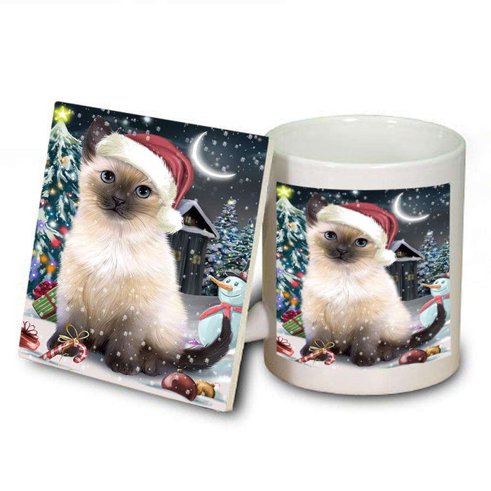 Have a Holly Jolly Siamese Cat Christmas  Mug and Coaster Set MUC51667