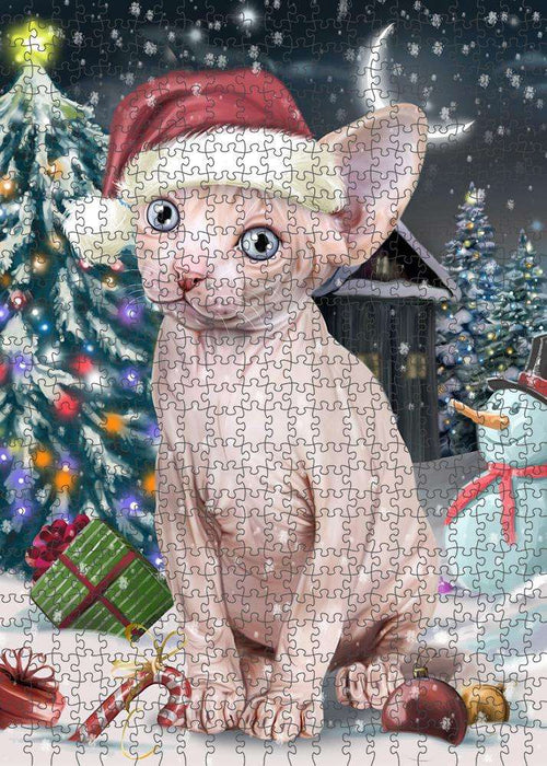Have a Holly Jolly Sphynx Cat Christmas Puzzle with Photo Tin PUZL59124