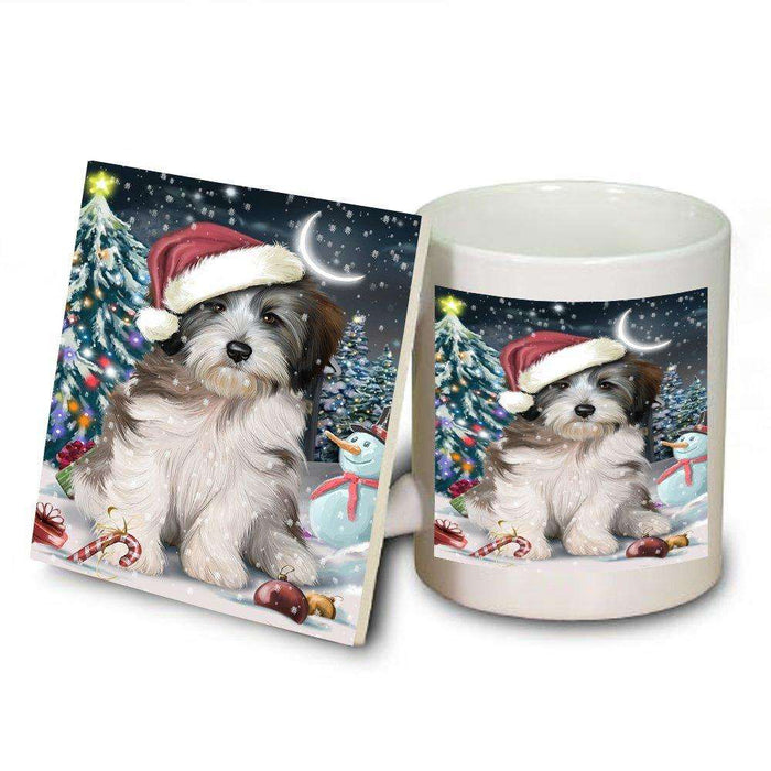 Have a Holly Jolly Tibetan Terrier Dog Christmas Mug and Coaster Set MUC0147