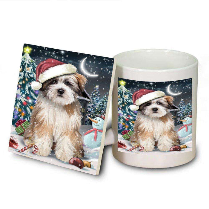 Have a Holly Jolly Tibetan Terrier Dog Christmas Mug and Coaster Set MUC0148