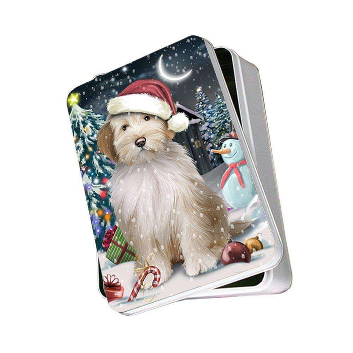 Have a Holly Jolly Tibetan Terrier Dog Christmas Photo Storage Tin PTIN0145