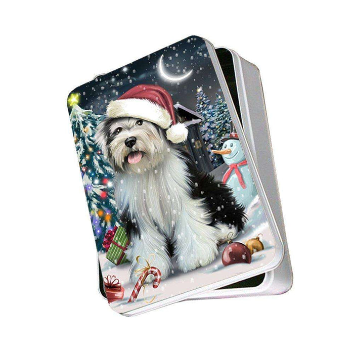 Have a Holly Jolly Tibetan Terrier Dog Christmas Photo Storage Tin PTIN0146