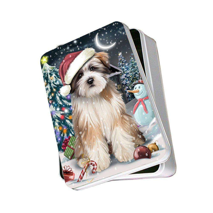Have a Holly Jolly Tibetan Terrier Dog Christmas Photo Storage Tin PTIN0148