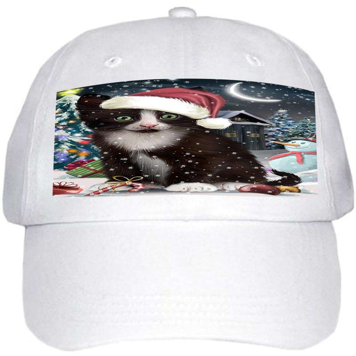 Have a Holly Jolly Tuxedo Cat Christmas Ball Hat Cap HAT58773