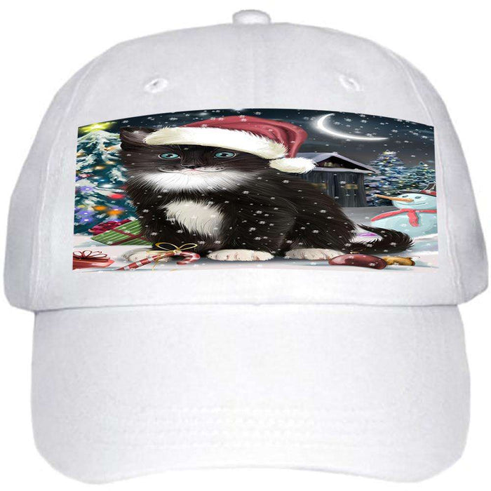 Have a Holly Jolly Tuxedo Cat Christmas Ball Hat Cap HAT58776
