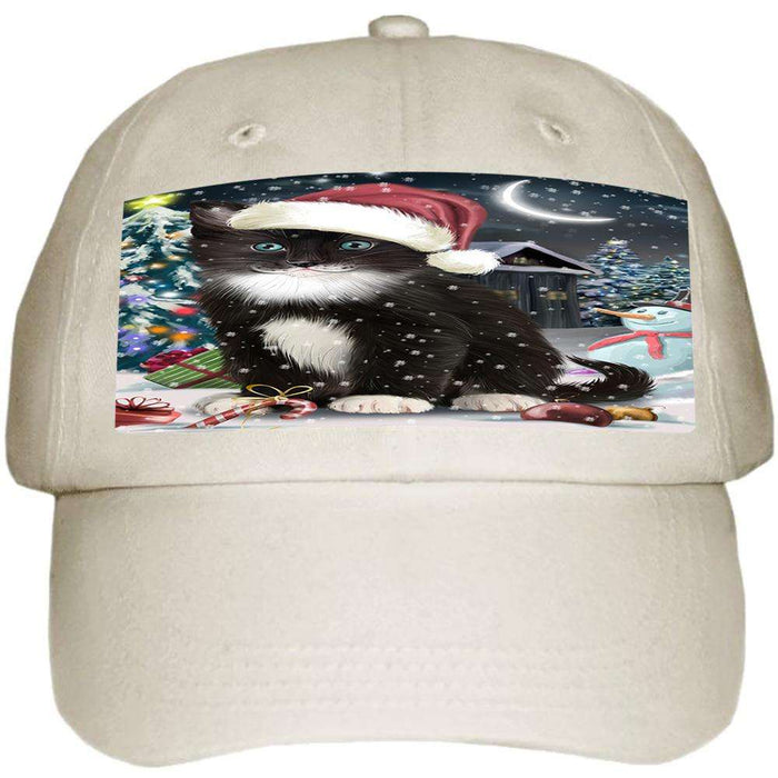 Have a Holly Jolly Tuxedo Cat Christmas Ball Hat Cap HAT58776