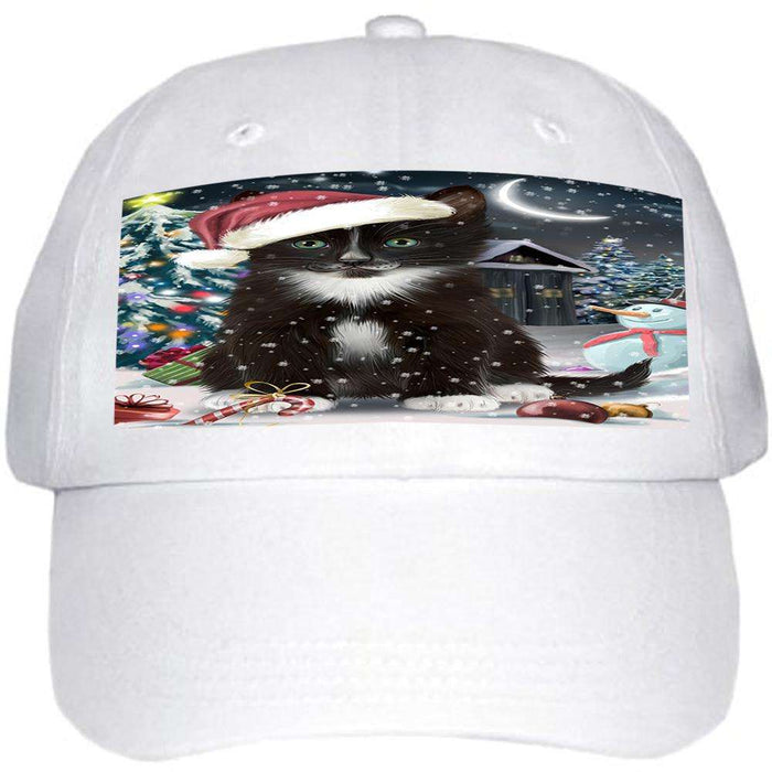 Have a Holly Jolly Tuxedo Cat Christmas Ball Hat Cap HAT58779