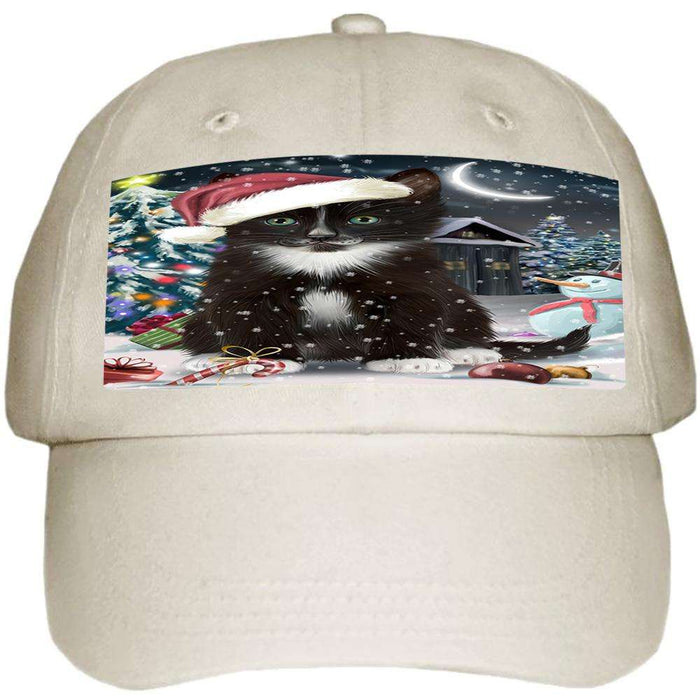 Have a Holly Jolly Tuxedo Cat Christmas Ball Hat Cap HAT58779