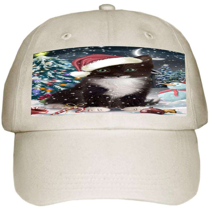 Have a Holly Jolly Tuxedo Cat Christmas Ball Hat Cap HAT58782