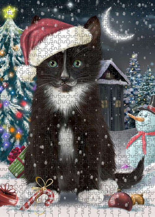 Have a Holly Jolly Tuxedo Cat Christmas Puzzle with Photo Tin PUZL59133