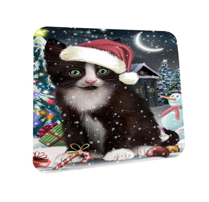 Have a Holly Jolly Tuxedo Cat Christmas  Coasters Set of 4 CST51639
