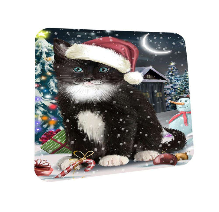 Have a Holly Jolly Tuxedo Cat Christmas  Coasters Set of 4 CST51640