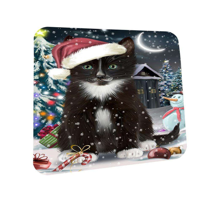 Have a Holly Jolly Tuxedo Cat Christmas  Coasters Set of 4 CST51641