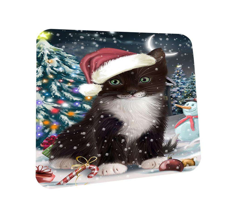 Have a Holly Jolly Tuxedo Cat Christmas  Coasters Set of 4 CST51642