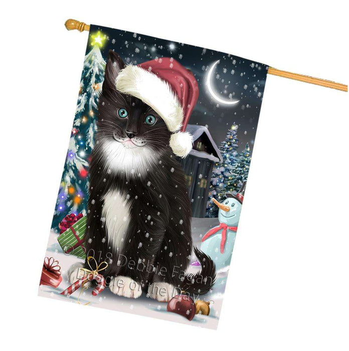 Have a Holly Jolly Tuxedo Cat Christmas  House Flag FLG51814