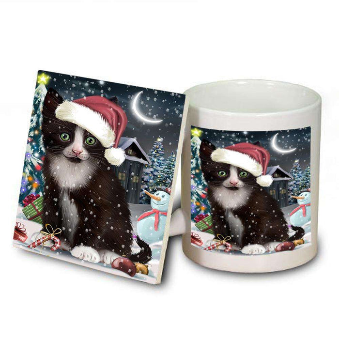 Have a Holly Jolly Tuxedo Cat Christmas  Mug and Coaster Set MUC51672