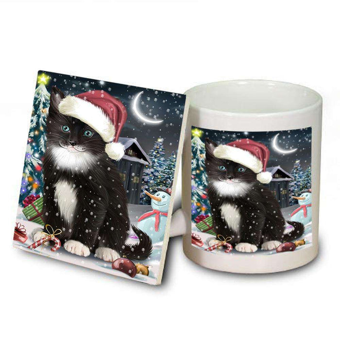 Have a Holly Jolly Tuxedo Cat Christmas  Mug and Coaster Set MUC51673