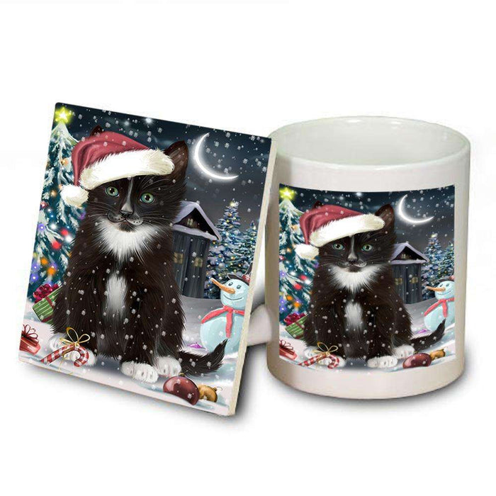 Have a Holly Jolly Tuxedo Cat Christmas  Mug and Coaster Set MUC51674