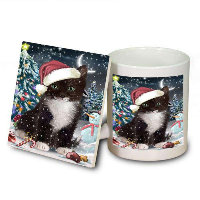 Have a Holly Jolly Tuxedo Cat Christmas  Mug and Coaster Set MUC51675