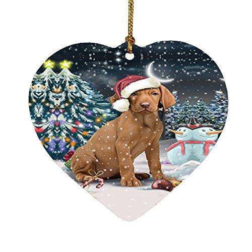 Have a Holly Jolly Vizsla Dog Christmas Heart Ornament POR1892