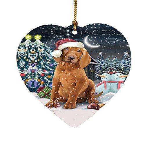 Have a Holly Jolly Vizsla Dog Christmas Heart Ornament POR1894