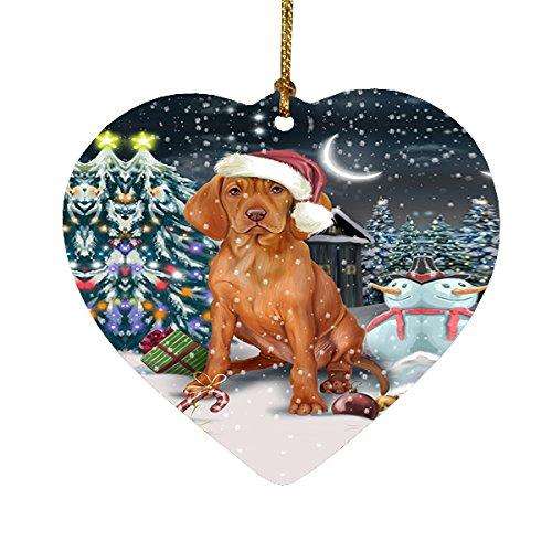 Have a Holly Jolly Vizsla Dog Christmas Heart Ornament POR1895