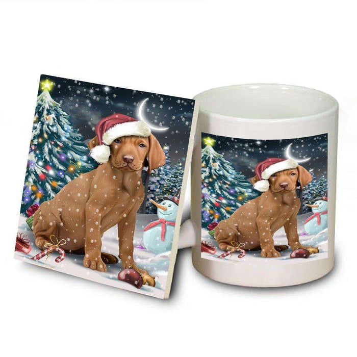Have a Holly Jolly Vizsla Dog Christmas Mug and Coaster Set MUC0185