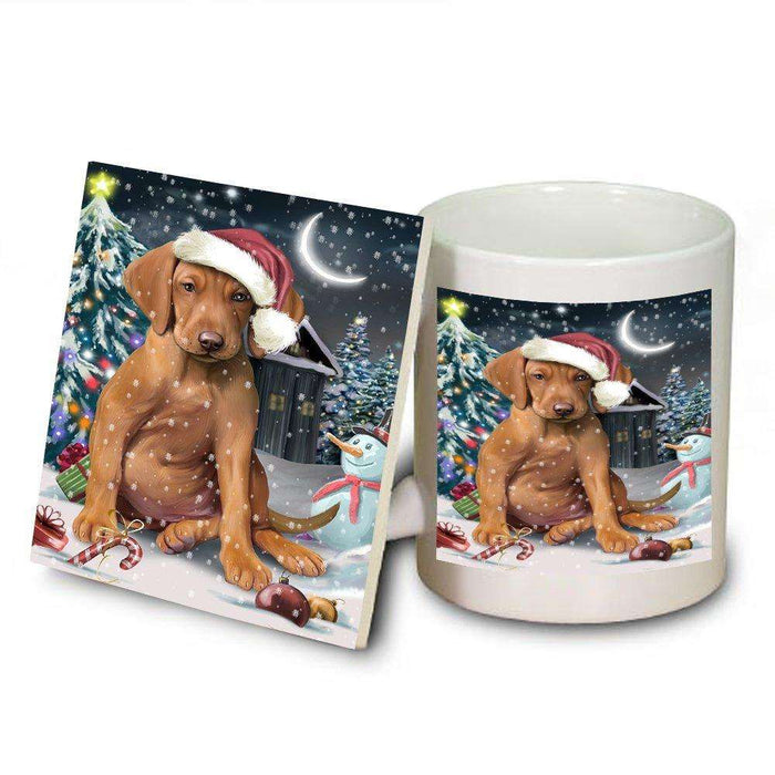 Have a Holly Jolly Vizsla Dog Christmas Mug and Coaster Set MUC0186
