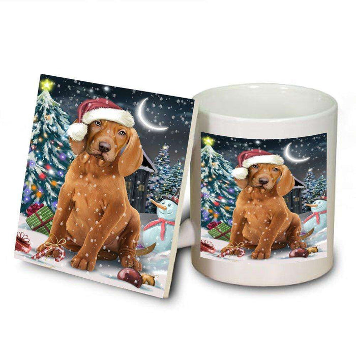Have a Holly Jolly Vizsla Dog Christmas Mug and Coaster Set MUC0187