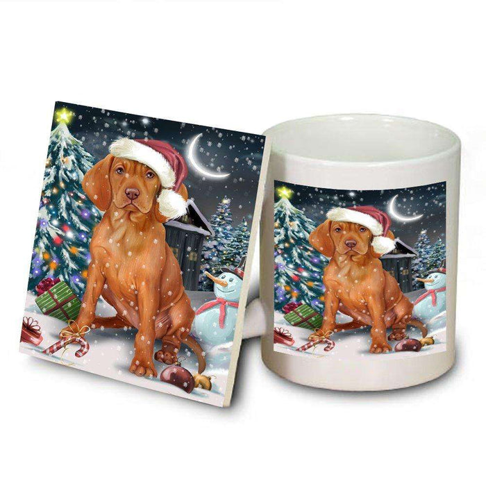 Have a Holly Jolly Vizsla Dog Christmas Mug and Coaster Set MUC0188