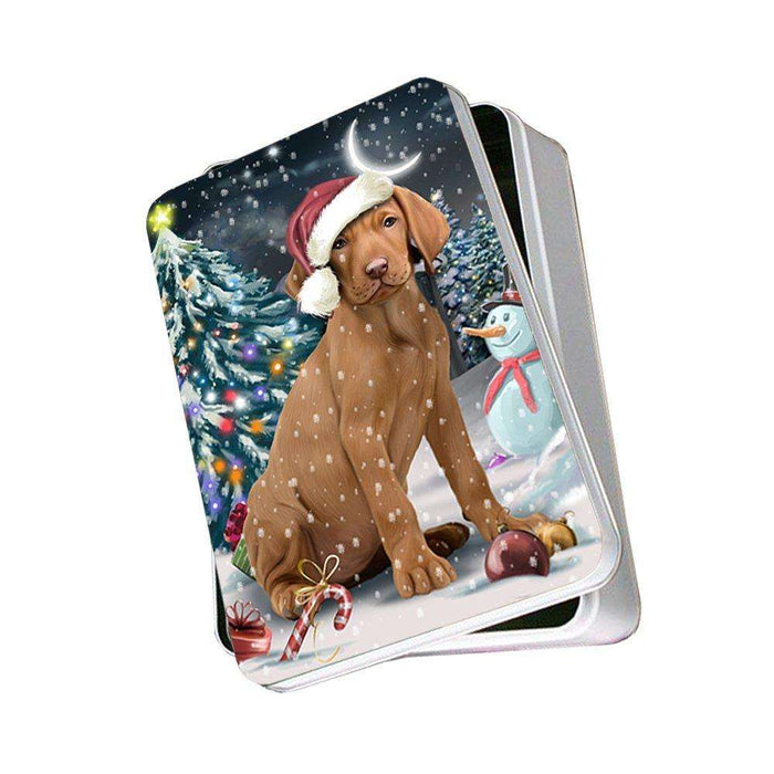 Have a Holly Jolly Vizsla Dog Christmas Photo Storage Tin PTIN0185