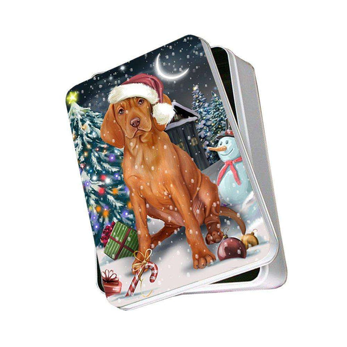 Have a Holly Jolly Vizsla Dog Christmas Photo Storage Tin PTIN0188