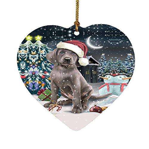 Have a Holly Jolly Weimaraner Dog Christmas Heart Ornament POR1940