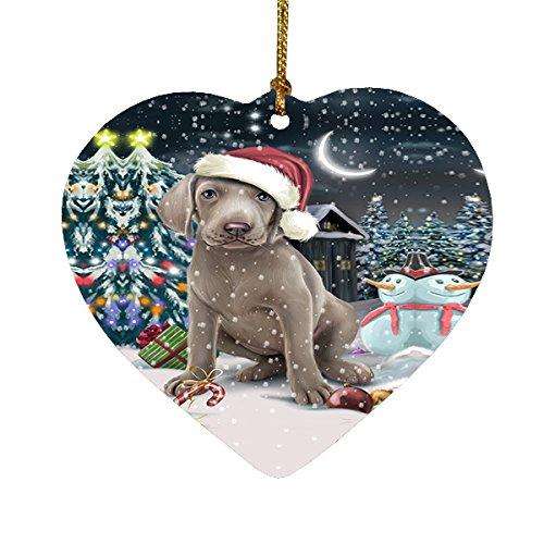 Have a Holly Jolly Weimaraner Dog Christmas Heart Ornament POR1941