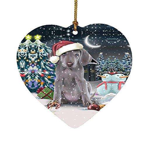 Have a Holly Jolly Weimaraner Dog Christmas Heart Ornament POR1942